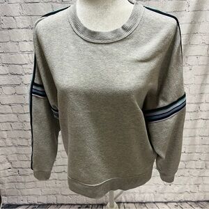 AERIE Women's Gray Sweatshirt with Stripes on Sleeves Size Small